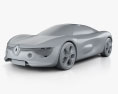 Renault DeZir 2015 3d model clay render
