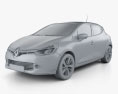 Renault Clio IV 2016 3D модель clay render