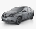 Renault Symbol (Logan) 2015 3D模型 wire render