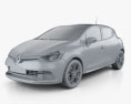 Renault Clio IV RS 2016 3d model clay render