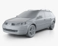 Renault Megane Grandtour 2008 3Dモデル clay render