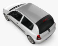 Renault Clio Mk2 3-Türer 2012 3D-Modell Draufsicht