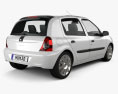 Renault Clio Mk2 5도어 2012 3D 모델  back view