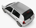 Renault Clio Mk2 5ドア 2012 3Dモデル top view