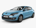 Renault Megane 5ドア ハッチバック 2014 3Dモデル