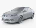 Renault Fluence 2015 3d model clay render