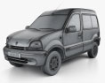 Renault Kangoo 2007 3D-Modell wire render