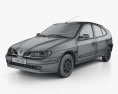 Renault Megane 5-door hatchback 1999 3d model wire render