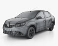 Renault Logan sedan (Brasilien) 2016 3D-Modell wire render