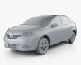 Renault Logan sedan (Brasilien) 2016 3D-Modell clay render