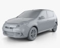 Renault Sandero GT Line 带内饰 2015 3D模型 clay render