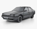 Renault 21 1994 3D模型 wire render