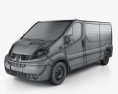 Renault Trafic Passenger Van LWB 2014 3d model wire render