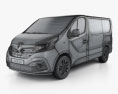 Renault Trafic Пасажирський фургон 2017 3D модель wire render