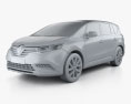 Renault Espace 2017 3d model clay render