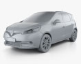 Renault Scenic MPV 2016 3d model clay render
