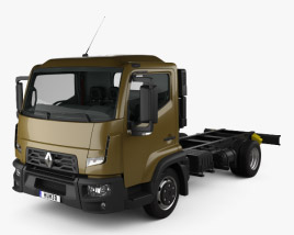 Renault D 7.5 シャシートラック HQインテリアと 2016 3Dモデル
