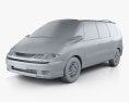 Renault Espace 2002 3D 모델  clay render
