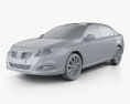 Renault Latitude 2016 3D-Modell clay render