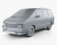 Renault Espace 1991 3d model clay render