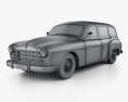 Renault Fregate wagon 1956 3D-Modell wire render