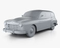 Renault Fregate wagon 1956 3D 모델  clay render