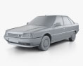 Renault 21 з детальним інтер'єром 1994 3D модель clay render
