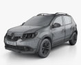 Renault Sandero Stepway 2017 3D модель wire render