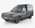 Renault Express with HQ interior 1991 3d model wire render