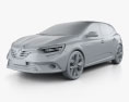 Renault Megane 掀背车 2019 3D模型 clay render