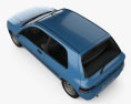Renault Clio 3门 掀背车 1994 3D模型 顶视图