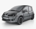 Renault Modus 2012 3D模型 wire render