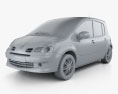Renault Modus 2012 3d model clay render
