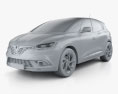 Renault Scenic 2019 3d model clay render