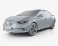 Renault Megane 세단 2020 3D 모델  clay render
