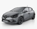 Renault Clio Business 5ドア ハッチバック 2019 3Dモデル wire render