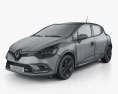 Renault Clio Edition One 5도어 해치백 2019 3D 모델  wire render