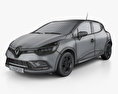 Renault Clio GT Line 5ドア 2018 3Dモデル wire render