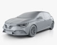 Renault Megane RS Trophy 300 Fließheck 2021 3D-Modell clay render