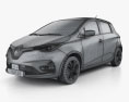 Renault Zoe 2023 3D模型 wire render