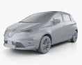 Renault Zoe 2023 3D 모델  clay render