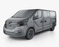 Renault Trafic Passenger Van LWB 2023 3D模型 wire render
