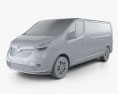 Renault Trafic Passenger Van LWB 2023 3D-Modell clay render