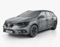Renault Megane estate 2021 3d model wire render