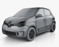 Renault Twingo 2022 3D 모델  wire render