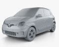 Renault Twingo 2022 3Dモデル clay render