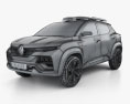 Renault Kiger 2021 3D модель wire render