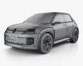 Renault 5 2024 3D模型 wire render