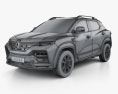 Renault Kiger 2023 3D-Modell wire render