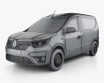 Renault Express Van 2022 3d model wire render